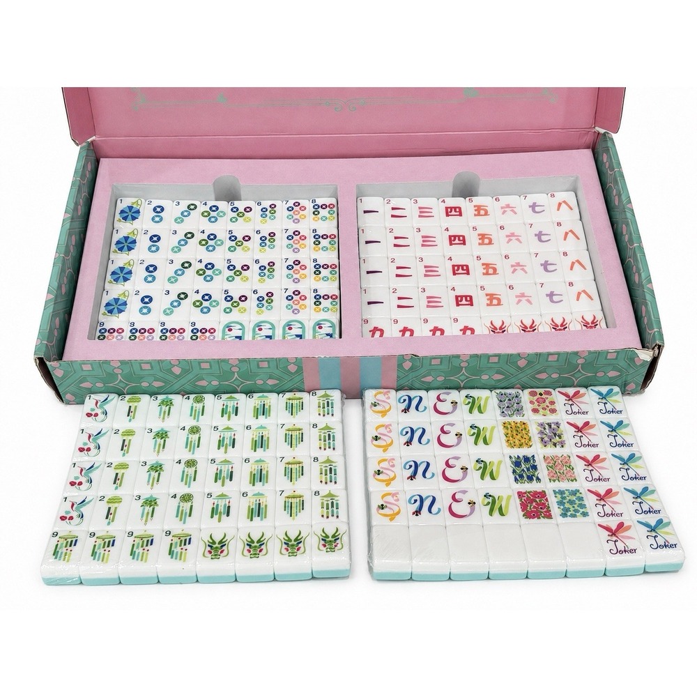 Kervalia American Mahjong Mah Jongg Set 166 Tiles Carry Case 2025 Cards Open Box